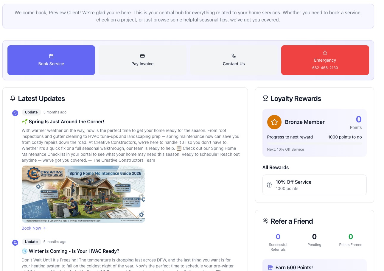 Client portal — CrewOpsPro screenshot